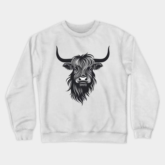 Highland Cow Crewneck Sweatshirt by TooplesArt